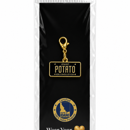 Charm-Black Plate- Gold