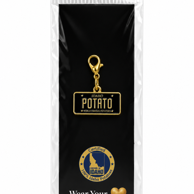 Charm-Black Plate- Gold