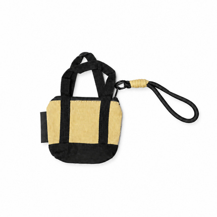 Mini Burlap Tote w/ Keyring Loop